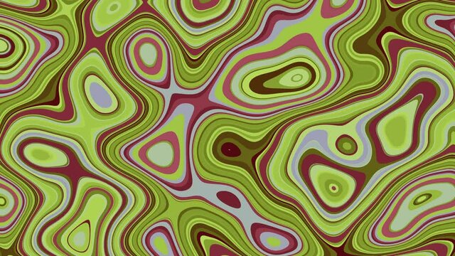 60's 70's Pop-Art big abstract background animation, inspired by lava lamps and hippie culture with colours: pink, brown, yellow, blue.
