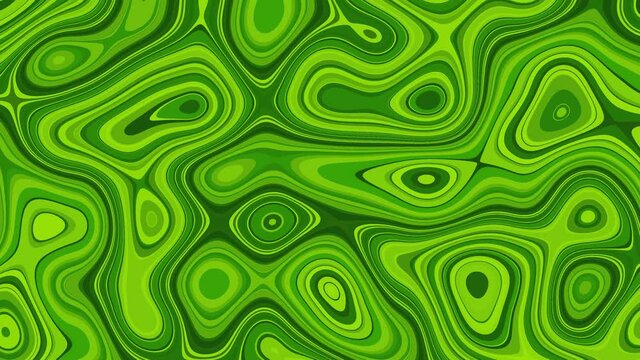 60's 70's Pop-Art big abstract background animation, inspired by lava lamps and hippie culture with different shades of toxic green.