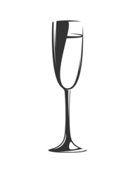 Wine glass isolated on white background. Vector illustration