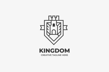Kingdom Fortress Simple Monoline Logo