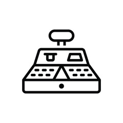 Black line icon for cash register
