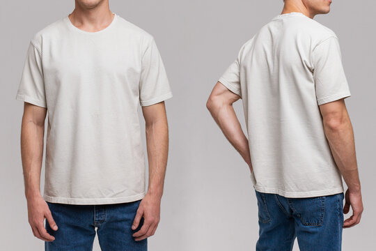 blank white t shirt front and back