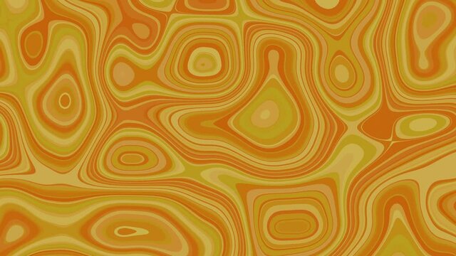 60's 70's Pop-Art big abstract background animation, inspired by lava lamps and hippie culture with different shades of orange.