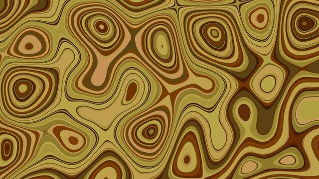 60's 70's Pop-Art big abstract background animation, inspired by lava lamps and hippie culture with colours: orange, yellow, brown, red.