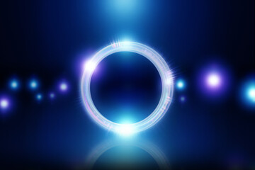 黒背景のサークルパーティクルのアブストラクトのバックグラウンド
