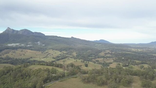 Mt Warning and Tyalgum Valley in the Tweed Shire, NSW, Australia