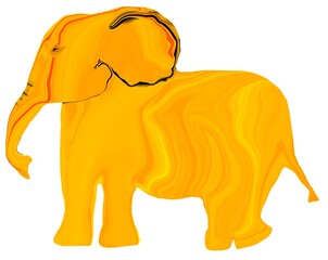 little elephant yellow baby elephant isolated white background illustration