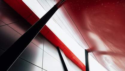 Abstract architecture metal elements.Modern geometric pattern. Architectural structure