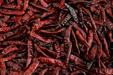 Roast dried chillis background, Specie background.