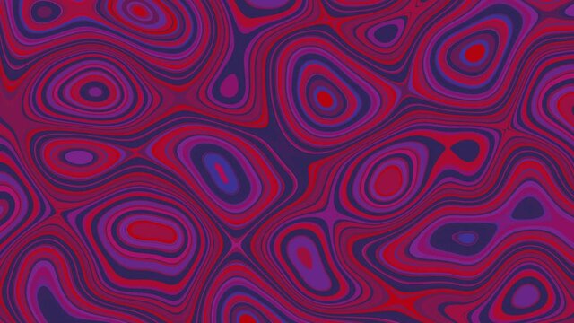 60's 70's Pop-Art big abstract background animation, inspired by lava lamps and hippie culture with colours: blue, red.