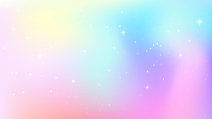 Holographic galaxy background with stars. Abstract fantasy constellation. Vanilla sky.