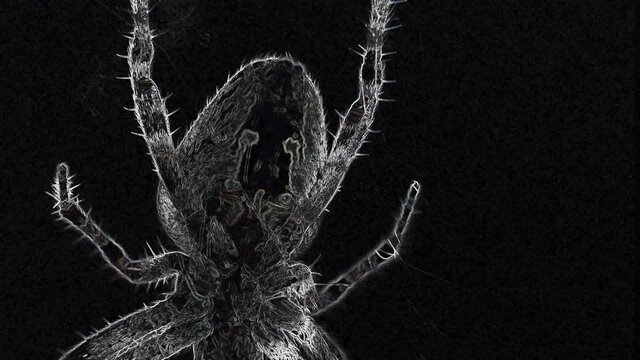 garden spider in a macro