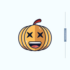 pumpkin with shining eyes,smile,illustration ,vector eps 10