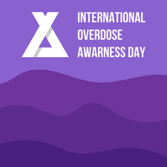 International Overdose Awareness Day template background. vector illustration for web and printing isolated on purple palette.