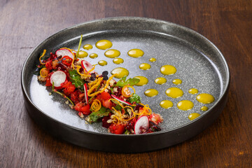 Vegetables salad with olive oil