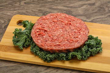 Raw beef burger cutlet for burger