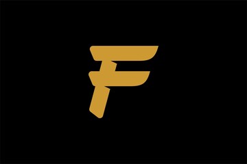 Letter F logo design. Monogram F letter abstract symbol. F type vector icon.