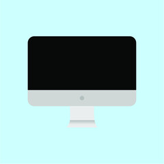 Desktop computer, imac black screen blue background