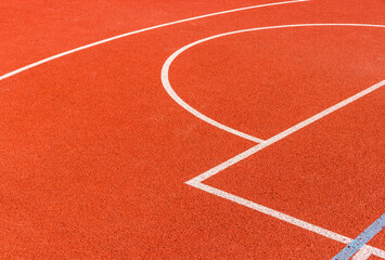 Basketball court lines. Natural background.