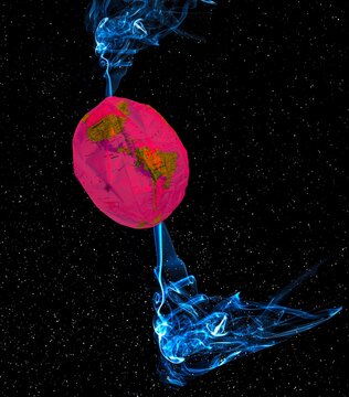 Warming at the Earth's poles, conceptual illustration