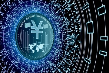 Yuan DCEP digital currency, conceptual illustration
