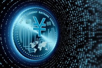 Yuan DCEP digital currency, conceptual illustration