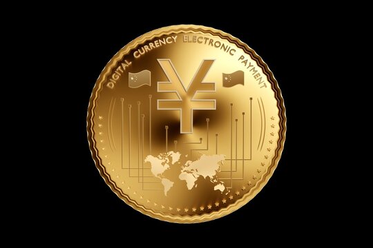 Yuan DCEP digital currency, conceptual illustration