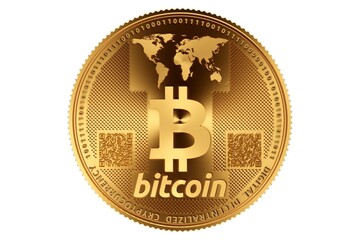 Bitcoin cryptocurrency, conceptual illustration