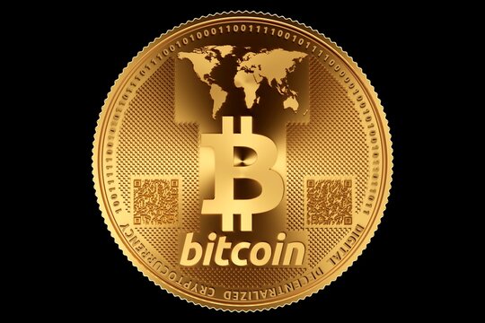 Bitcoin cryptocurrency, conceptual illustration