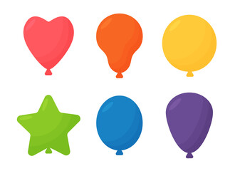 Colorful rainbow air balloon birthday party set