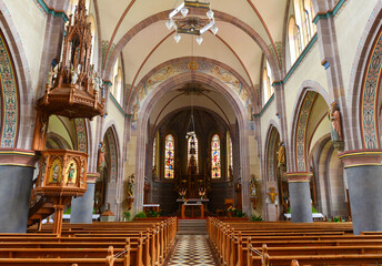 Fototapeta premium Innenansicht St. Martin (Kirchberg an der Iller)