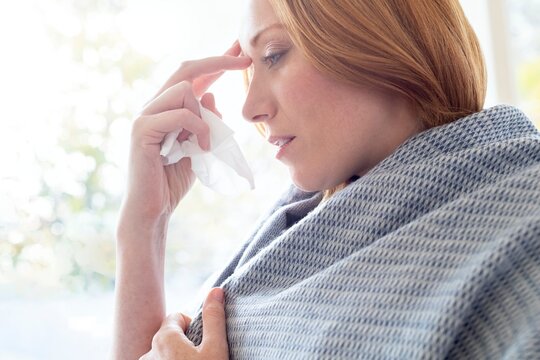 Woman with a cold