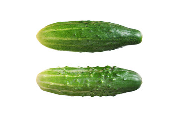 Two fresh cucumbers
