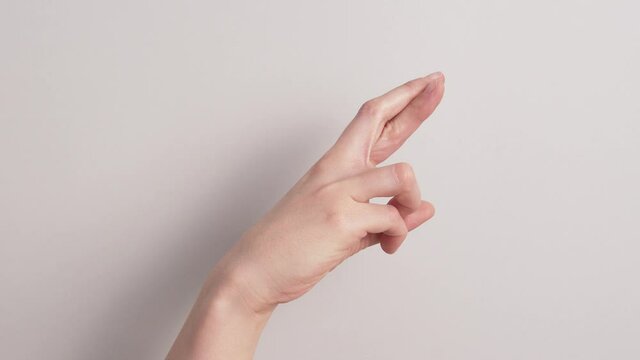 Alphabet Letter R In Hand Sign Language For The Deaf. close up