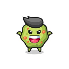 the illustration of cute puke doing scare gesture