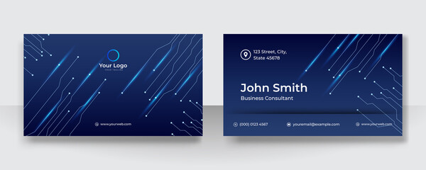 Business card design template with technology and game concept. Tech Background Business Book Cover Design Template