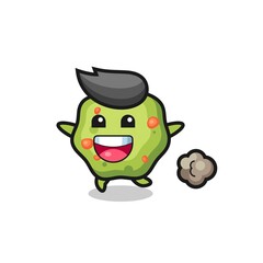 the happy puke cartoon with running pose