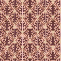 Seamless pattern with abstract geometric triangular shapes with ornament