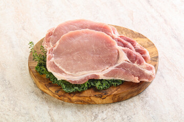 Raw pork loin for coocking