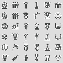 Champion Icons. Sticker Design. Vector Illustration.