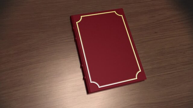 空白の本が開いて閉じる動画。タイトルや見出し表示用。