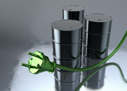 Oil drums and plug, illustration