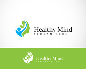 healthy mind logo creative psychology creative human nature face