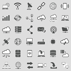 Connectivity Icons. Sticker Design. Vector Illustration.