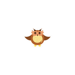 Little baby owl. Children's illustration. Cheerful character for children's illustration.