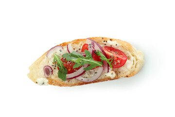 Delicious bruschetta snack isolated on white background