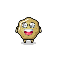 cute loose stools character with hypnotized eyes