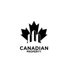 Canadian property real estate logo icon design vector