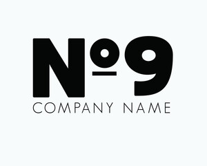No.9 logo company vector
