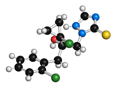 Prothioconazole fungicide molecule, illustration